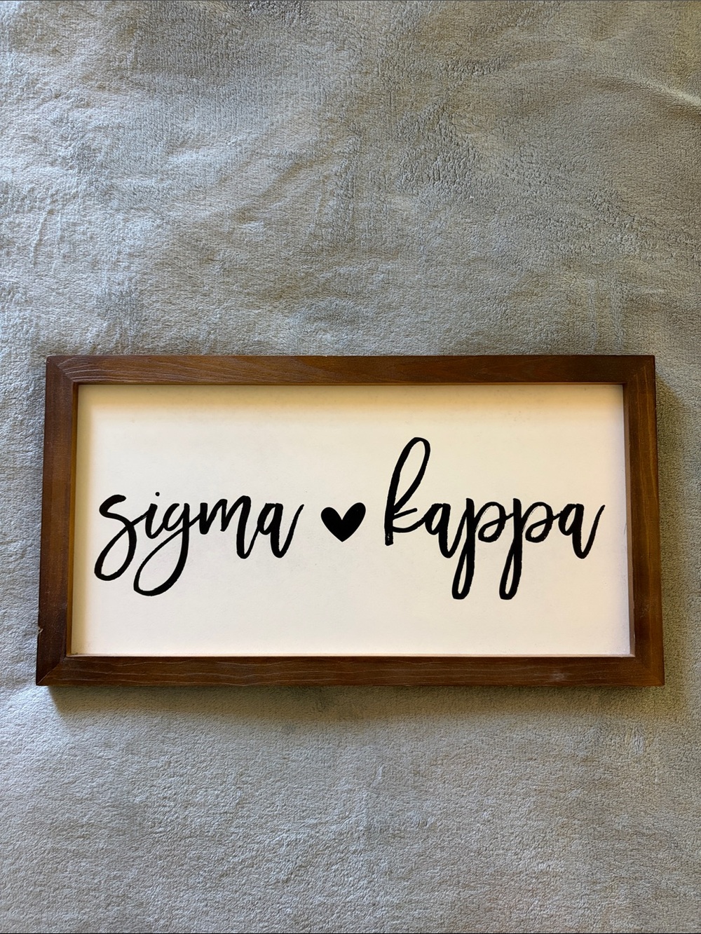 Sigma Kappa Wooden Framed Wall Sign - 16”x8”